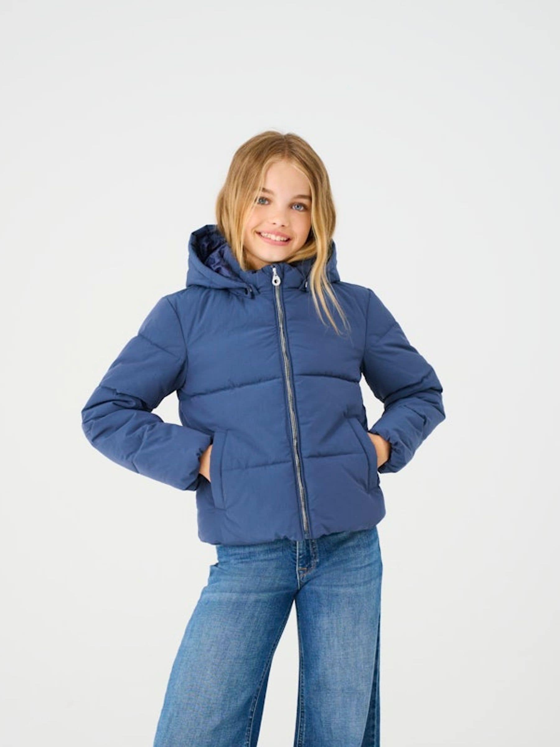 ONLY KIDS Blauwe Gewatteerde Jas