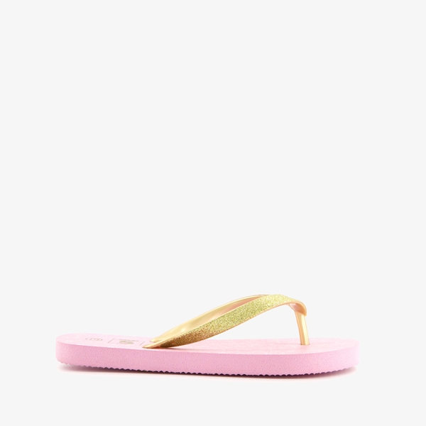 Roze meisjes teenslippers met schelpjes