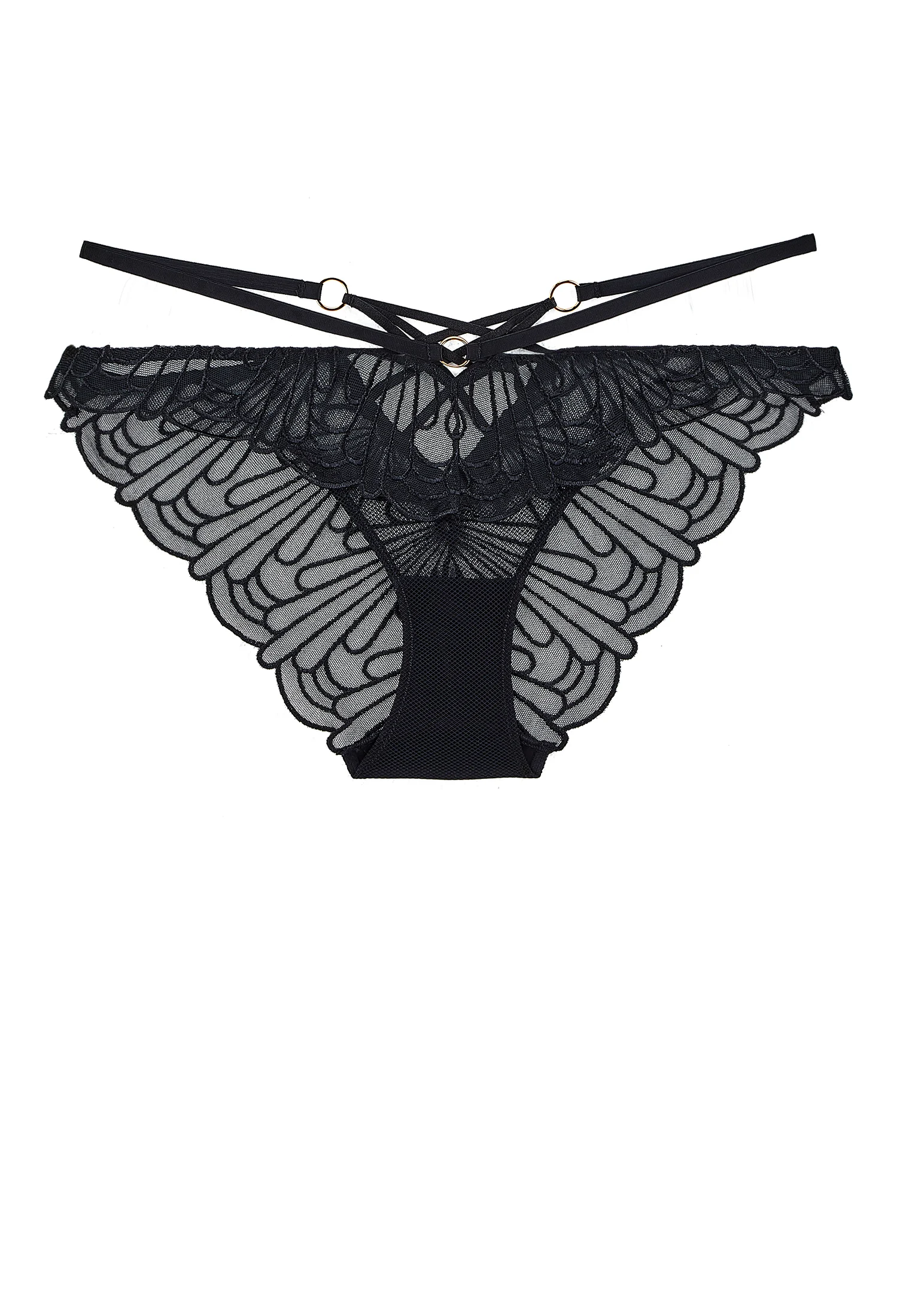 L'INDOMPTABLE - Culotte échancrée mini-coeur | Noir