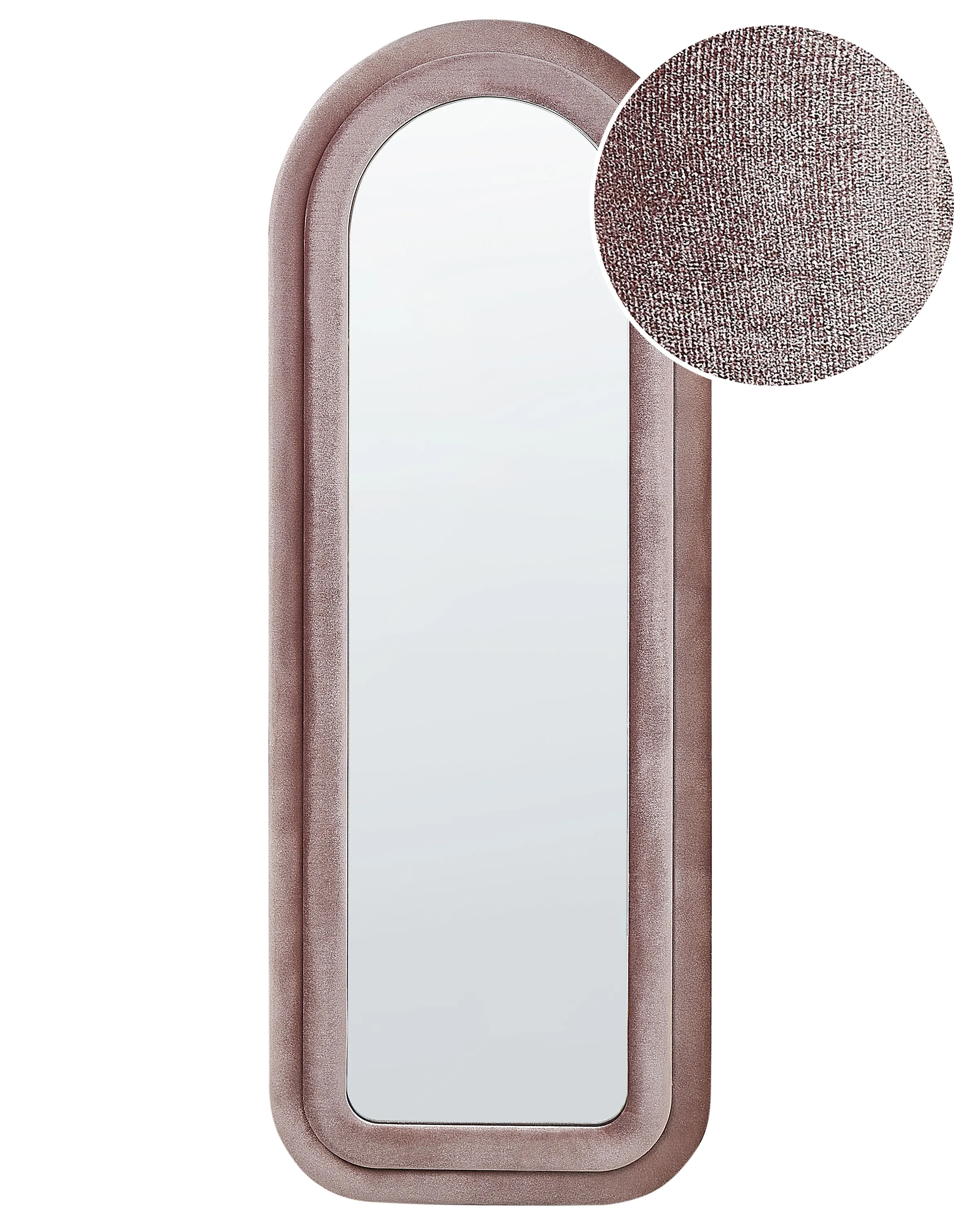 Wandspiegel CULAN 60 cm 160 cm Fluweel Roze