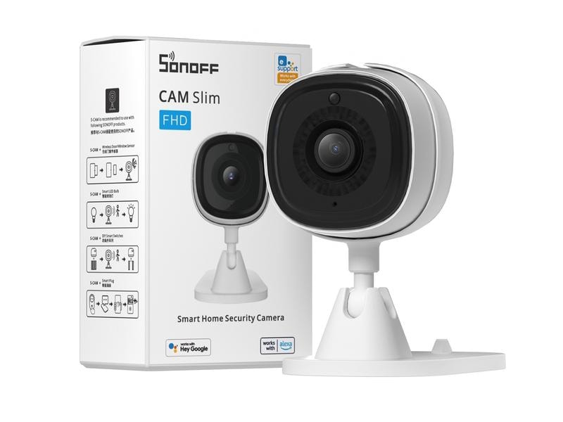 SONOFF Netzwerkkamera S-CAM Schlanke Smart Home Security Kamera mit Netz Adapter