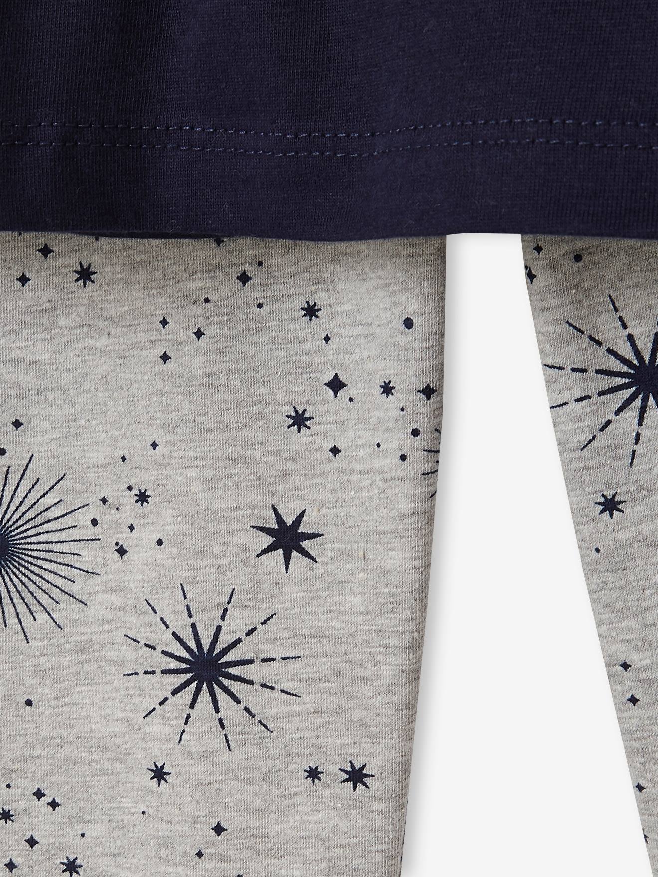Conjunto de camisola e leggings do Harry Potter, azul escuro liso com motivos.