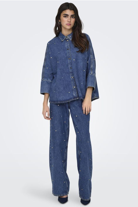 Only blauwe dames blouse