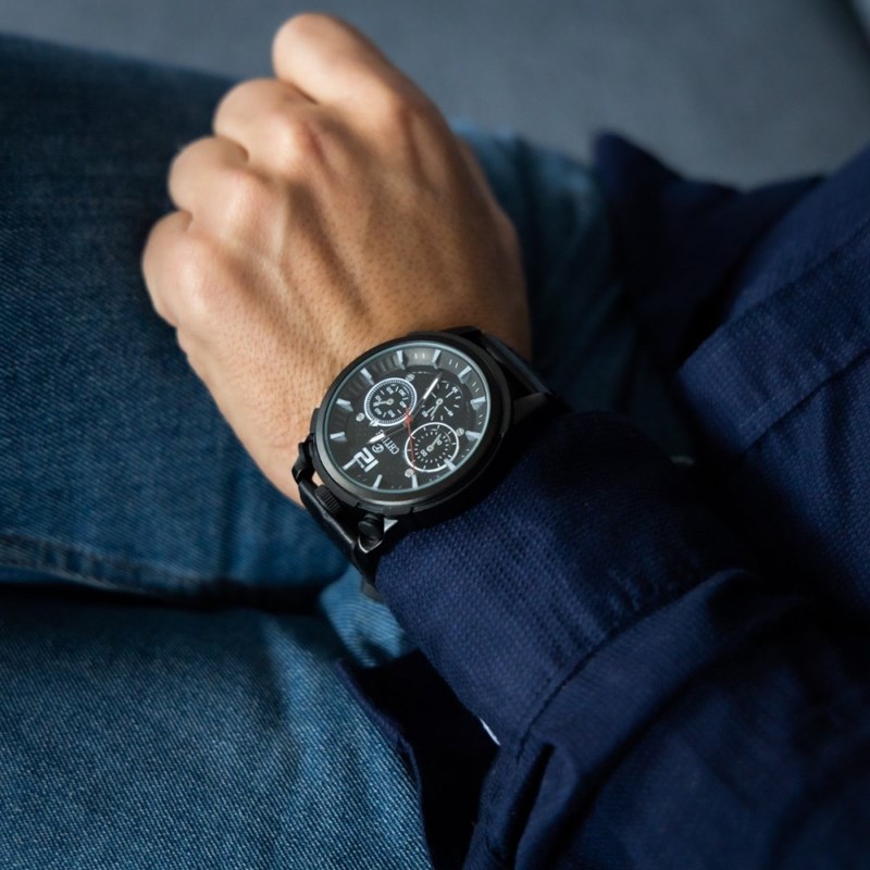 Montre Homme CHTIME bracelet Cuir Noir