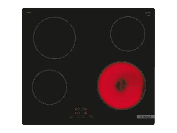 Bosch Serie | 4 PKE61RBA2E - Keramisk kogeplade - 4 plader - Niche - bredde: 56 cm - dybde: 49 cm - rammeløs - sort