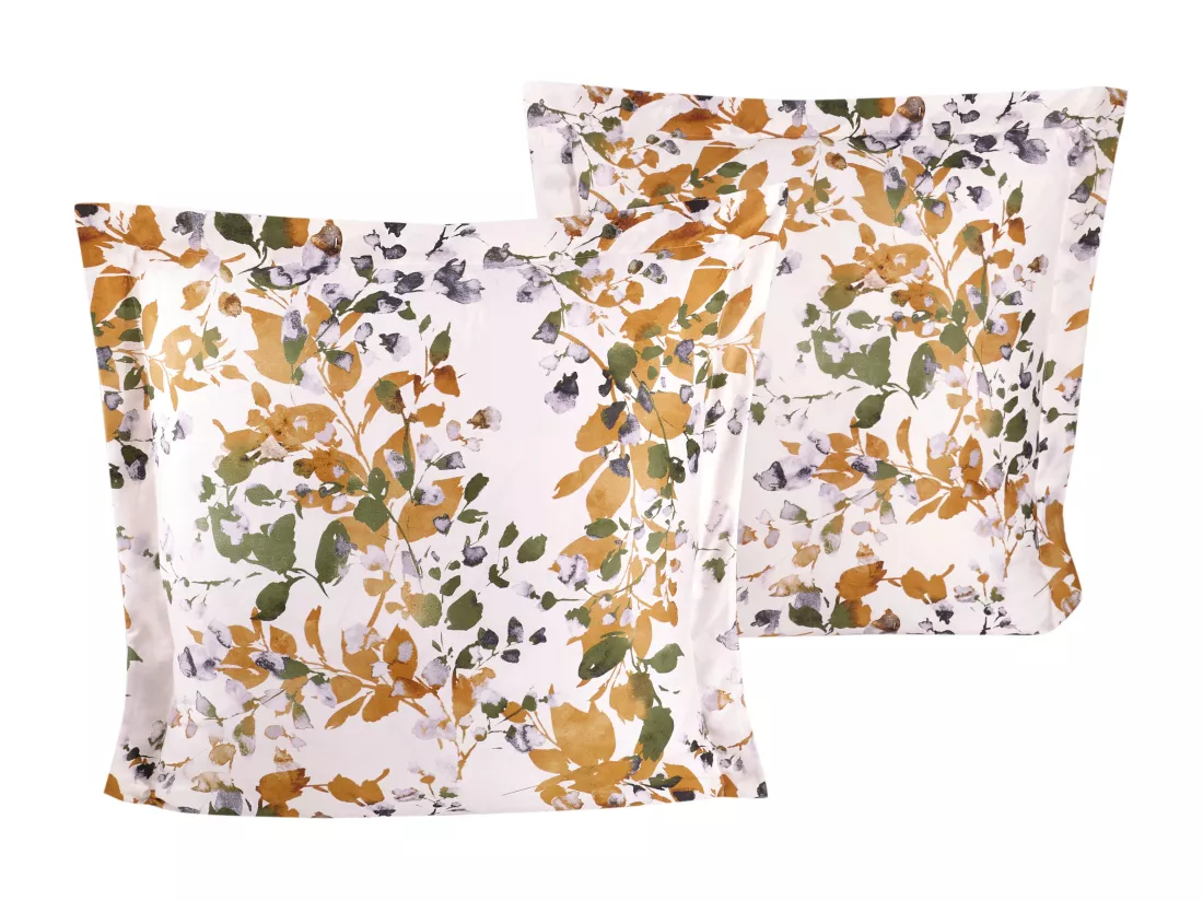Lot de 2 Taies d'oreiller satin de coton imprimé 