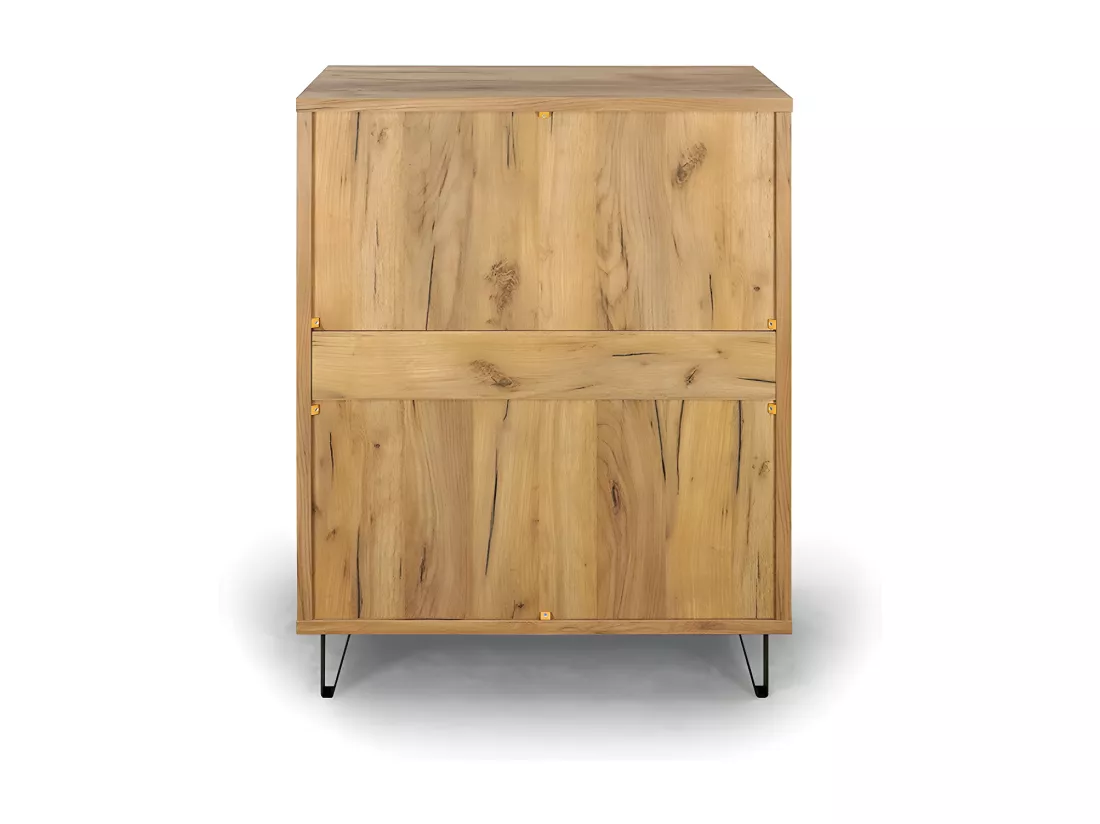 Commode 4 tiroirs naturel et gris Harry