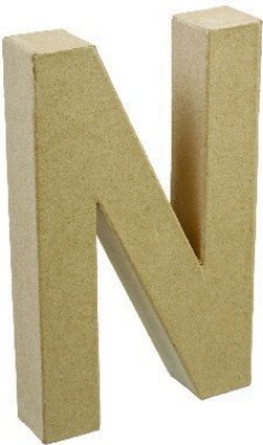 Bogstav Til Pynt - Pap - N - Stort Bogstav - 20X11,5 CM