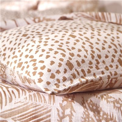 Linge de lit gaze de coton motif feuilles