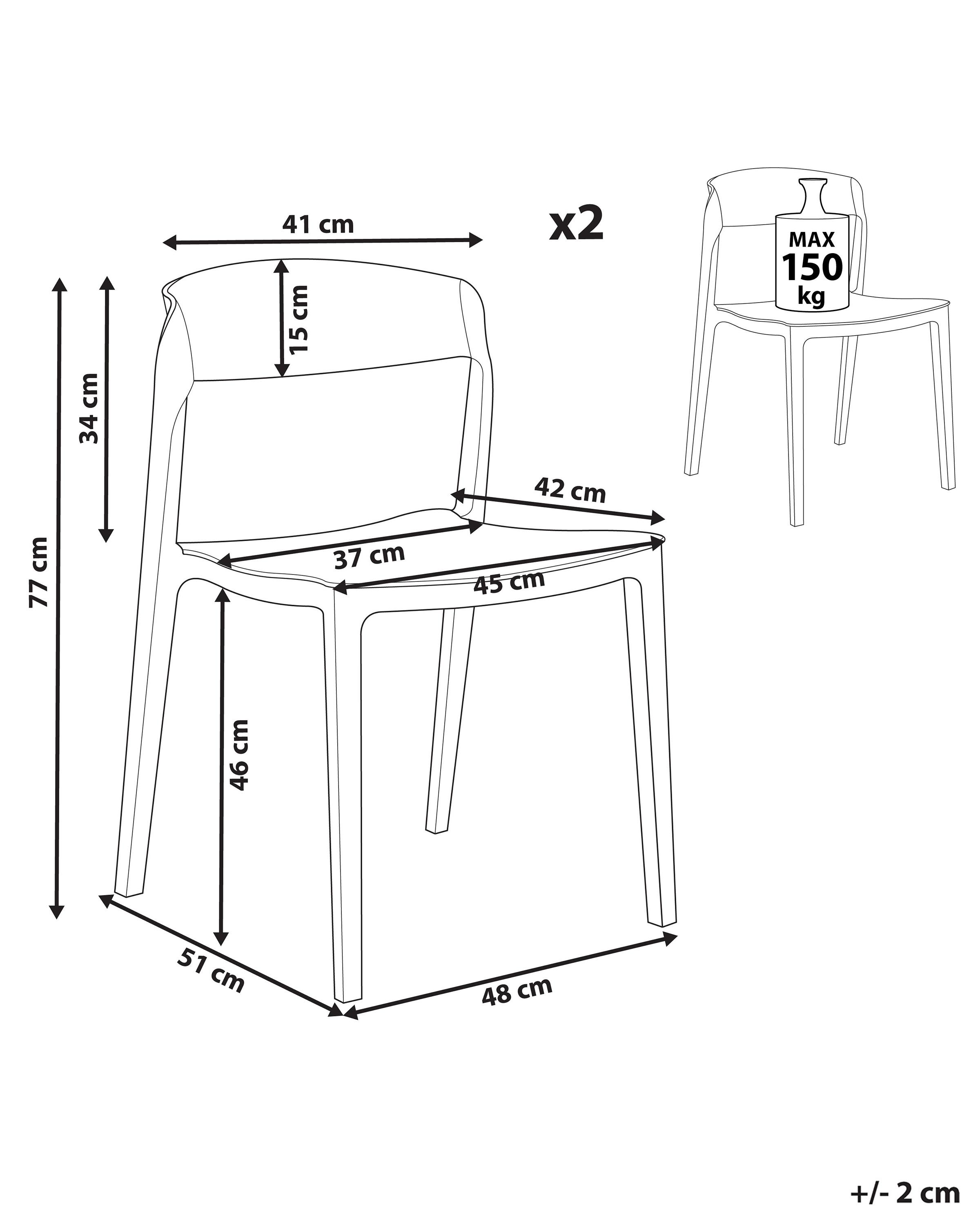Set van 2 eetkamerstoelen SOMERS Wit