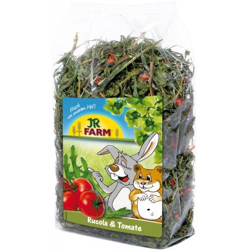 Rúcula e tomate da JR Farm para roedores e répteis.