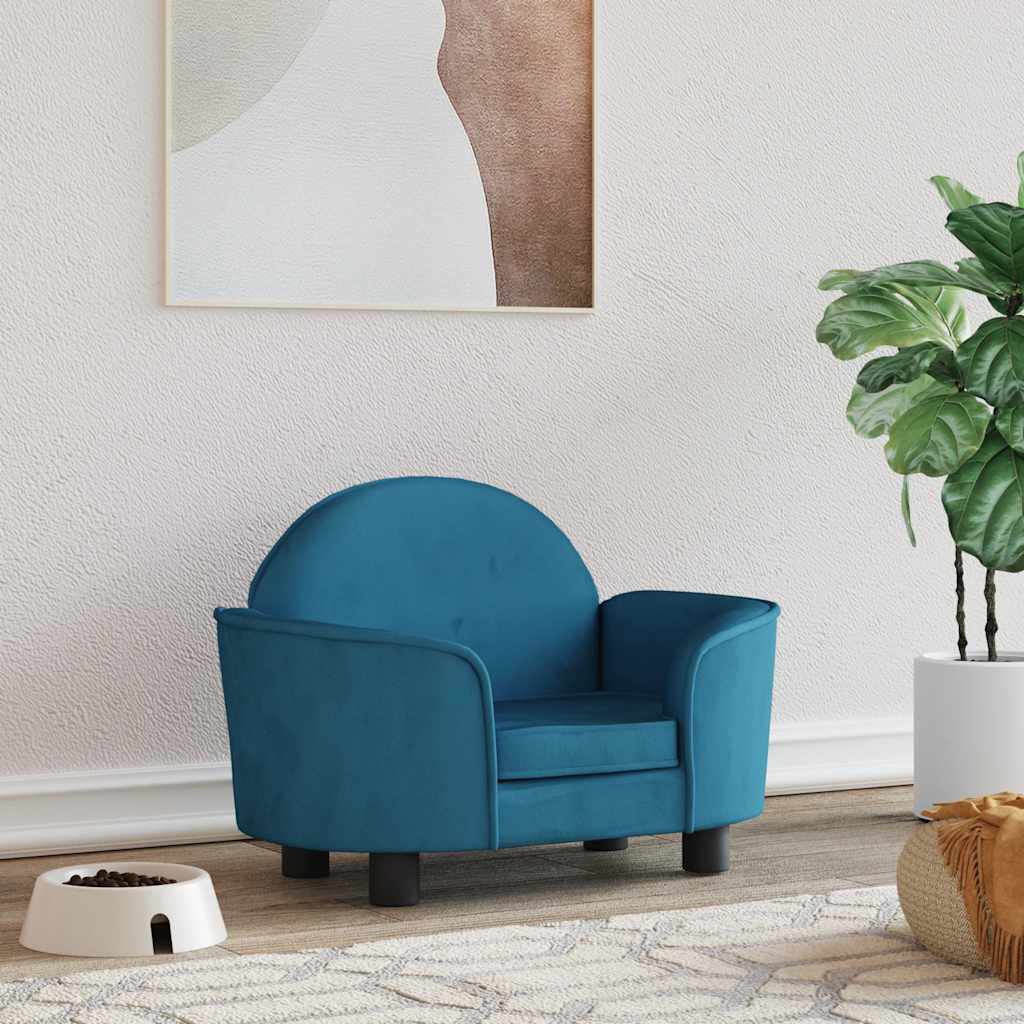 vidaXL Hondenbed, Blauw, 66x40x45 cm, Fluweel