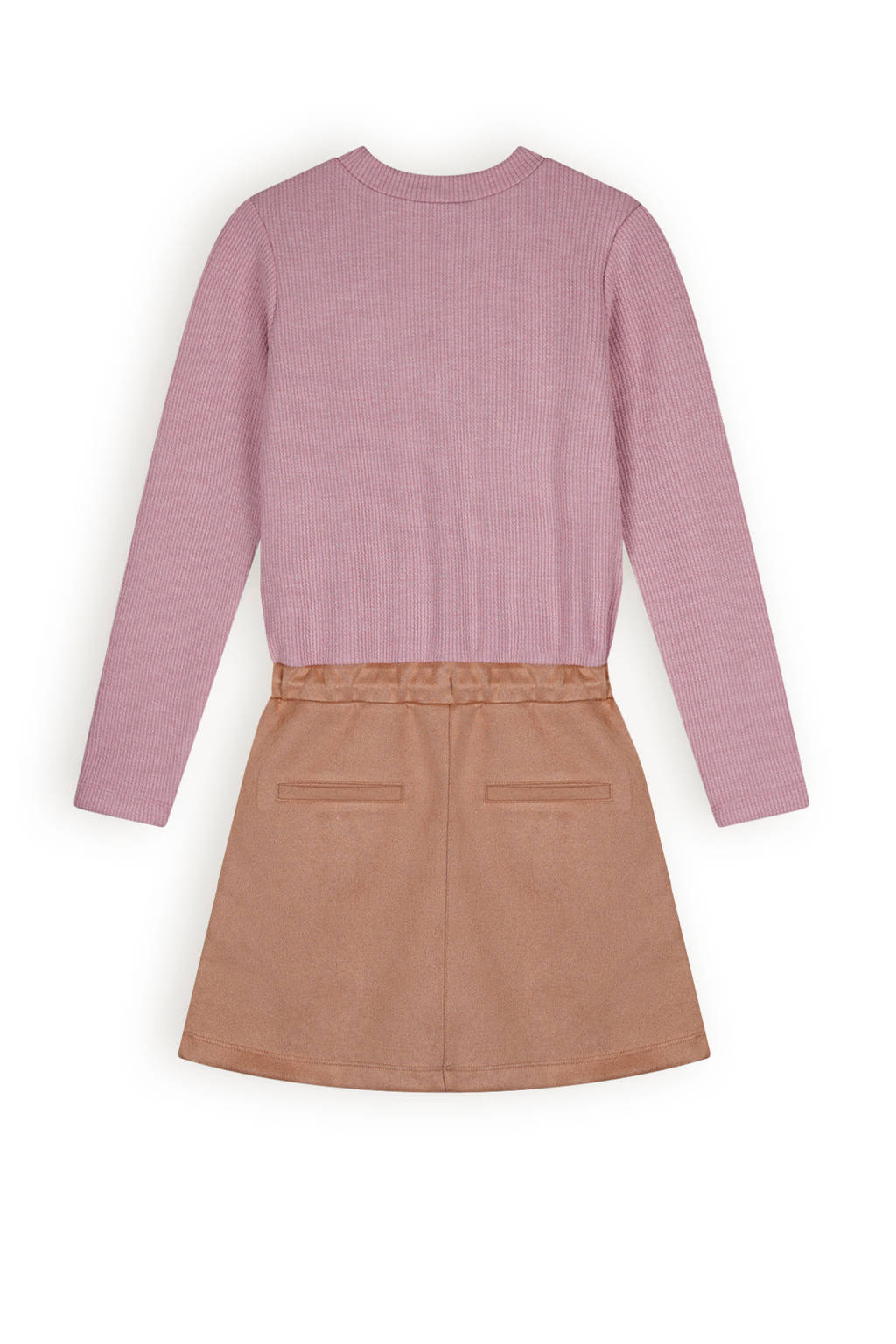 NONO jurk Mickey lichtroze/taupe