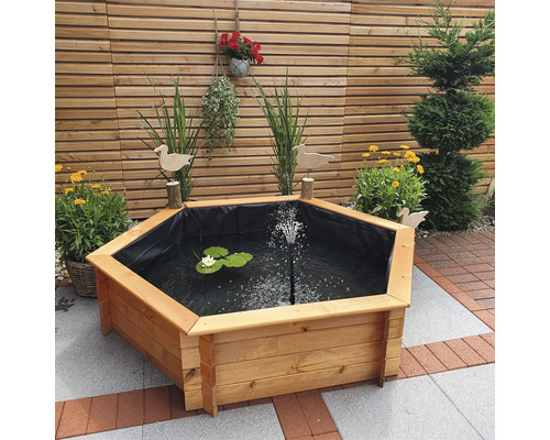 Verhoogde vijver, minivijver, verhoogd bed promadino hexagon 128 x 128 x 41 cm