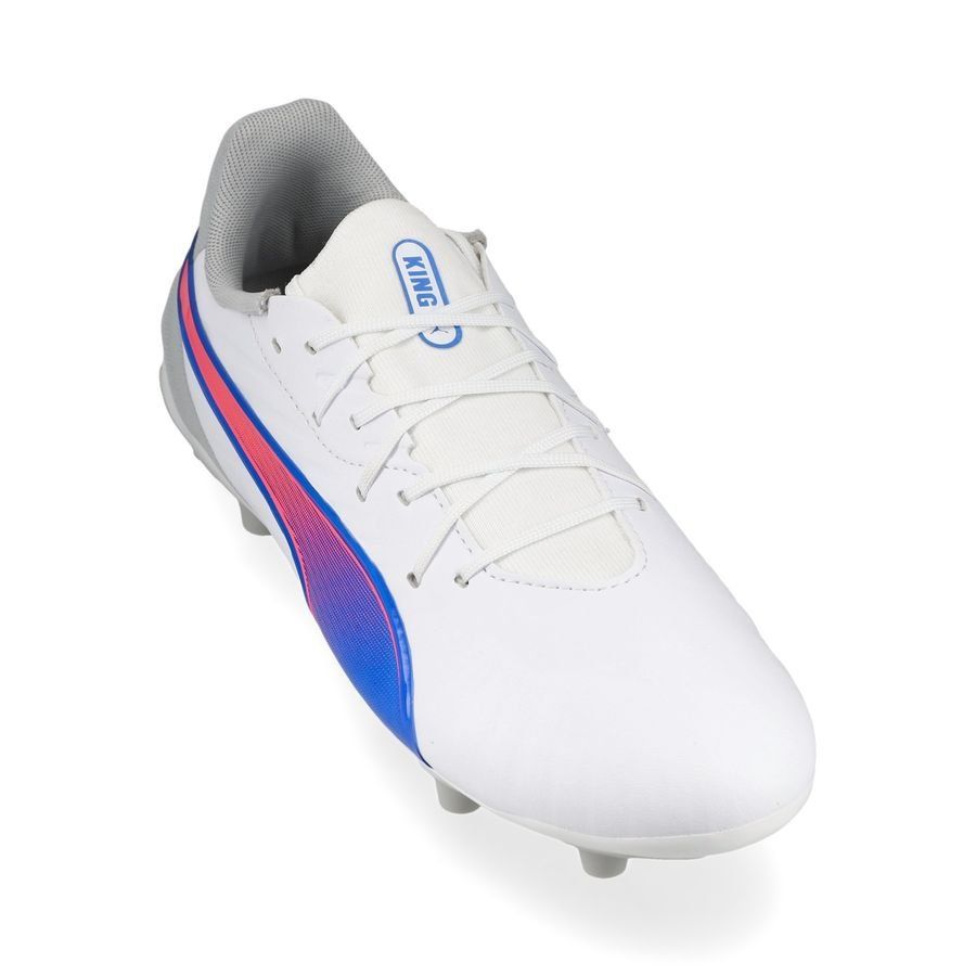 PUMA King Match FG/AG Formula - Blanc/Bleu/Flat Light Gray Enfant