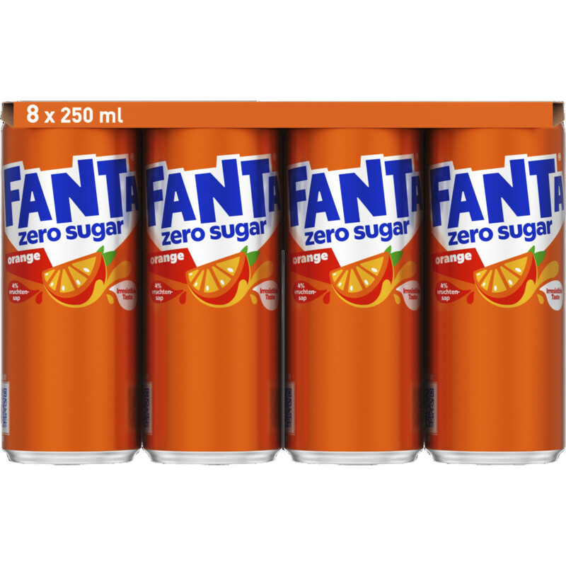 Fanta Orange zero sugar 8-pack