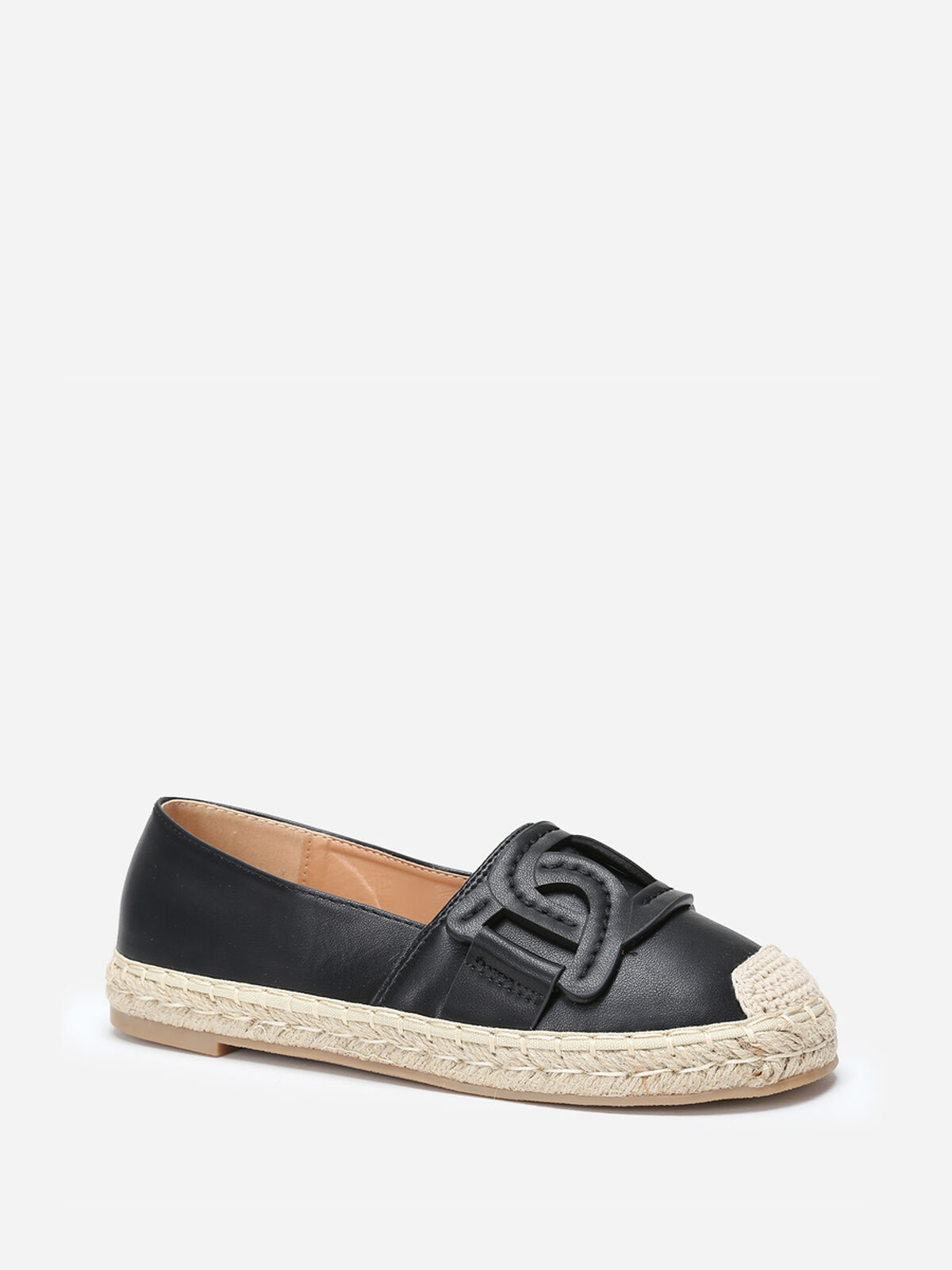 Espadrilles avec bride en simili- Noir