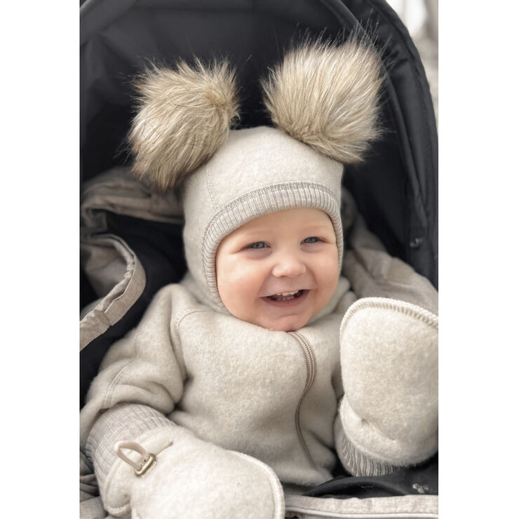 Mikk-Line Wool Baby Suit Melange offwhite