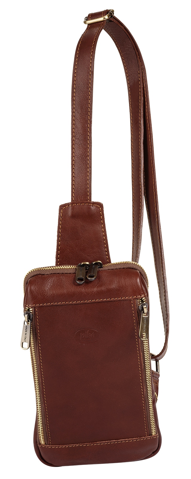 Piké Umhängetasche echt Leder, Made in Italy
