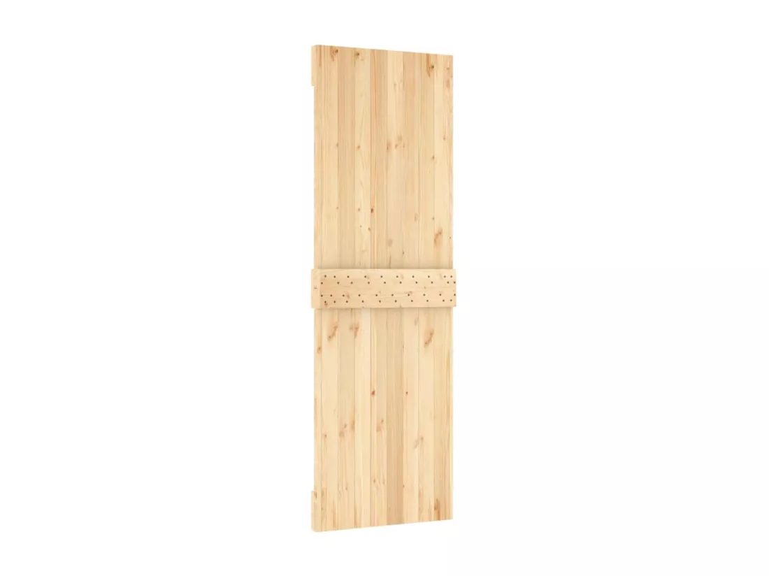 Porte coulissante et kit de quincaillerie 70x210 cm pin massif