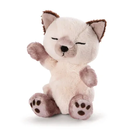 NICI Kuscheltier Siamkatze 12cm im blau-türkisen Körbchen