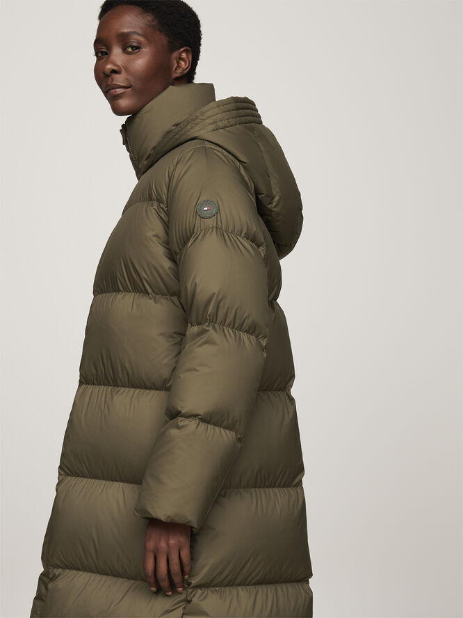 Tommy Hilfiger HW DOWN CASUAL MAXI Army green