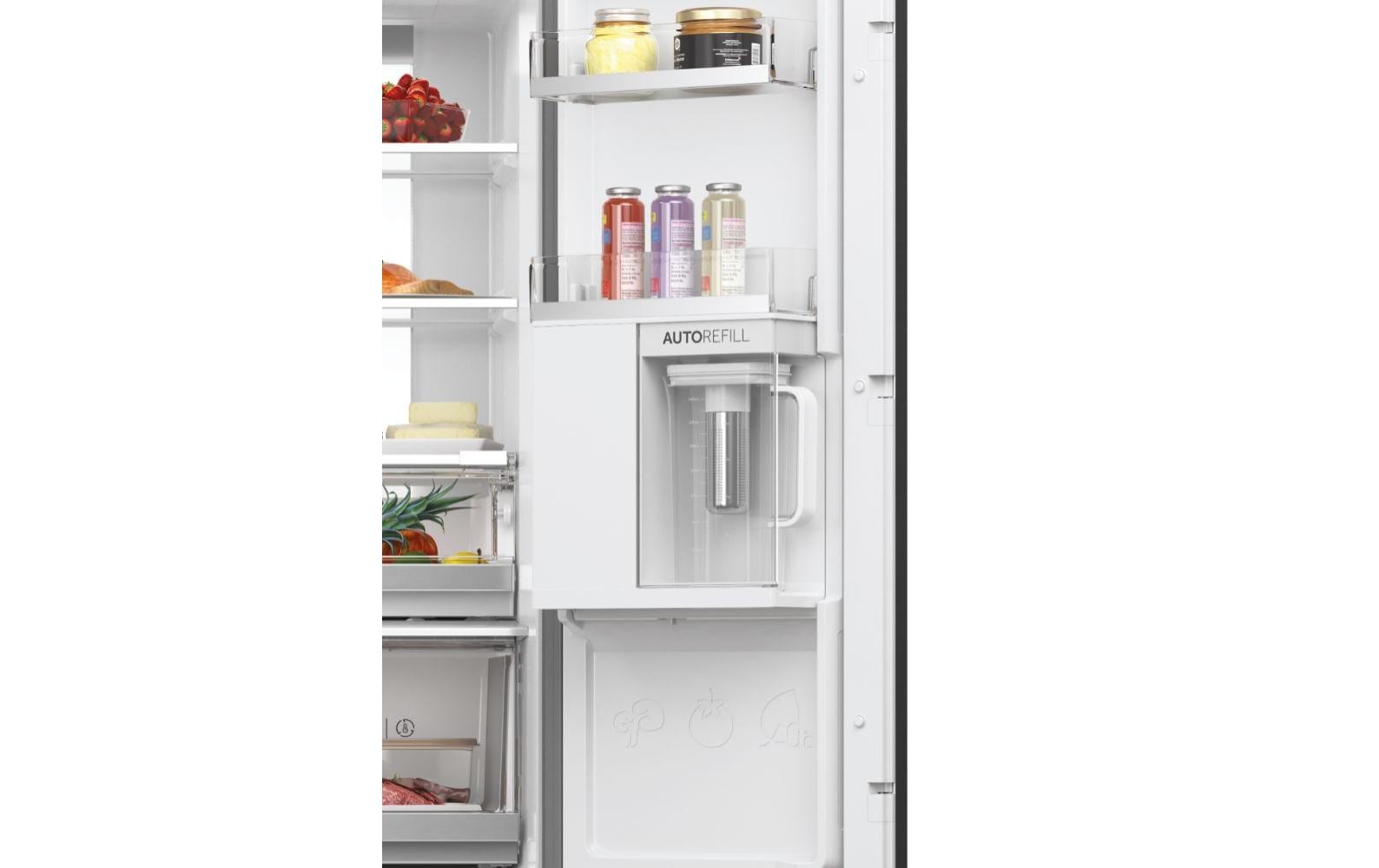 Foodcenter HCW7819EHMP Beidseitig<br>Kombigerät mit Kühlschrank oben und Gefrierteil unten