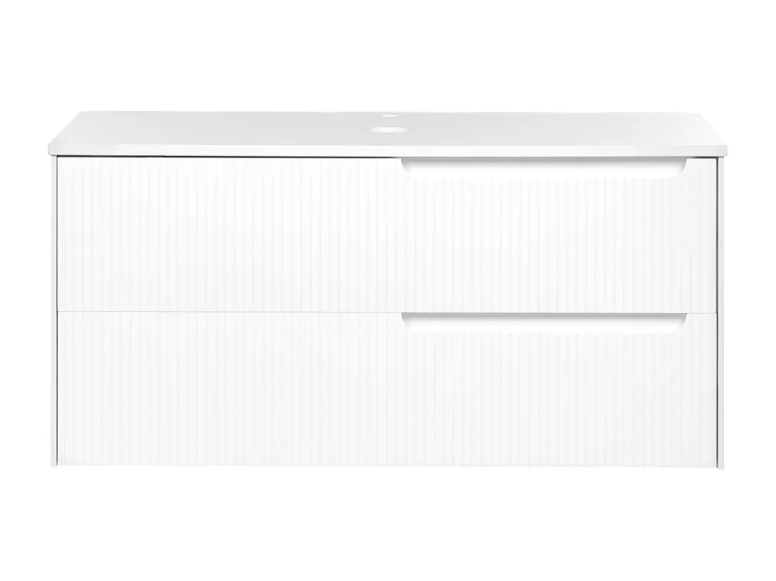Meuble lavabo mural QUINTELA 100 cm 52 cm 48 cm Blanc