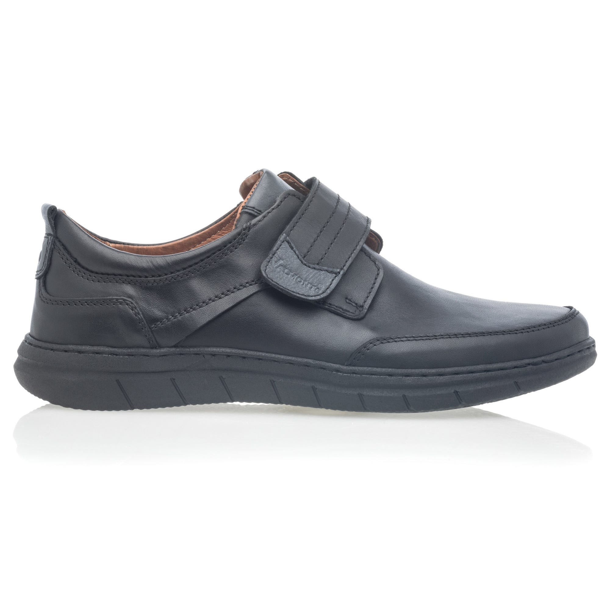 Mocassins pieds sensibles Homme en cuir noir