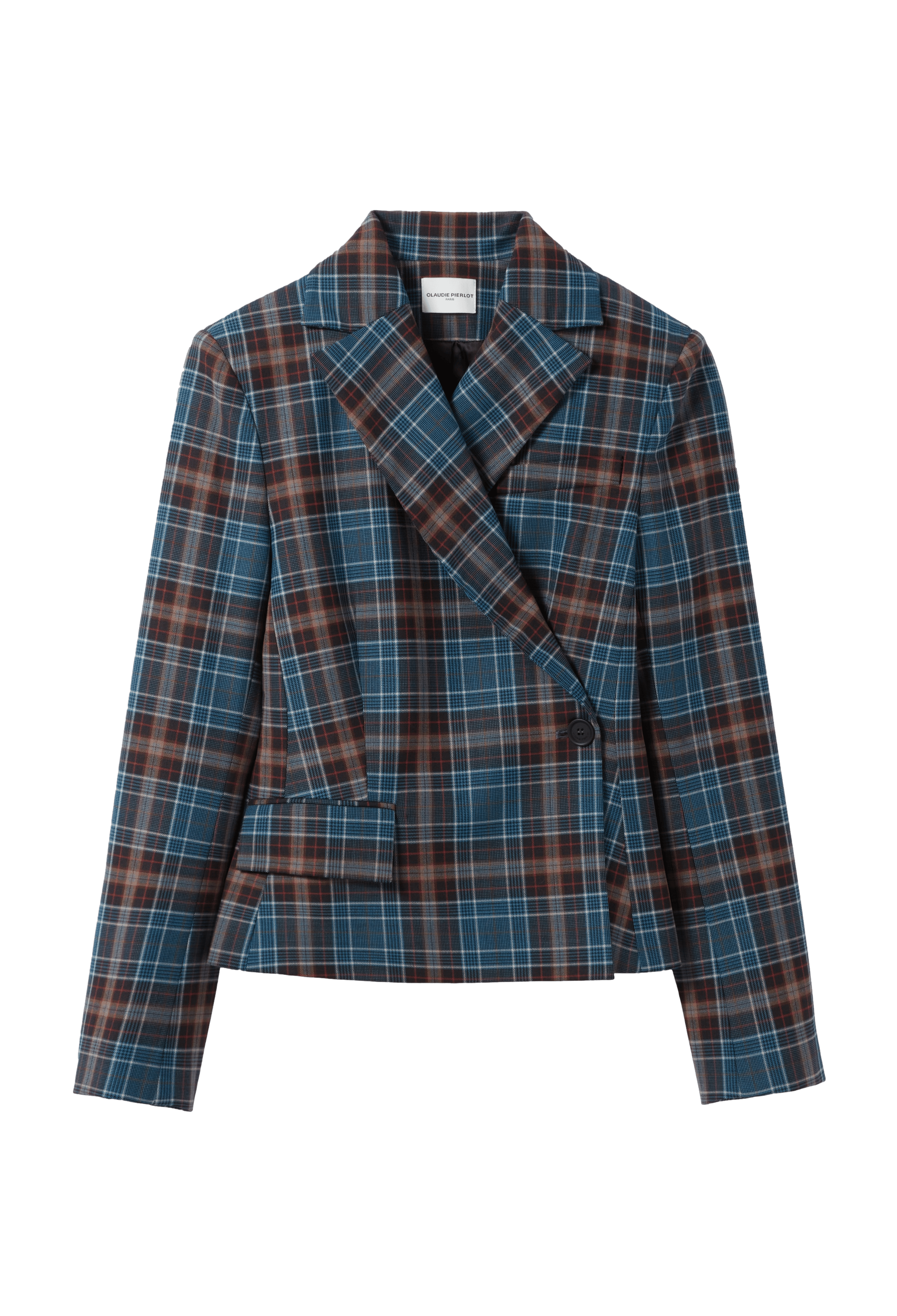 Veste de tailleur à carreaux en laine mélangée | Multicolore