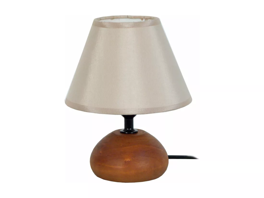 Lampe de chevet ovale bois foncér 22 cm.