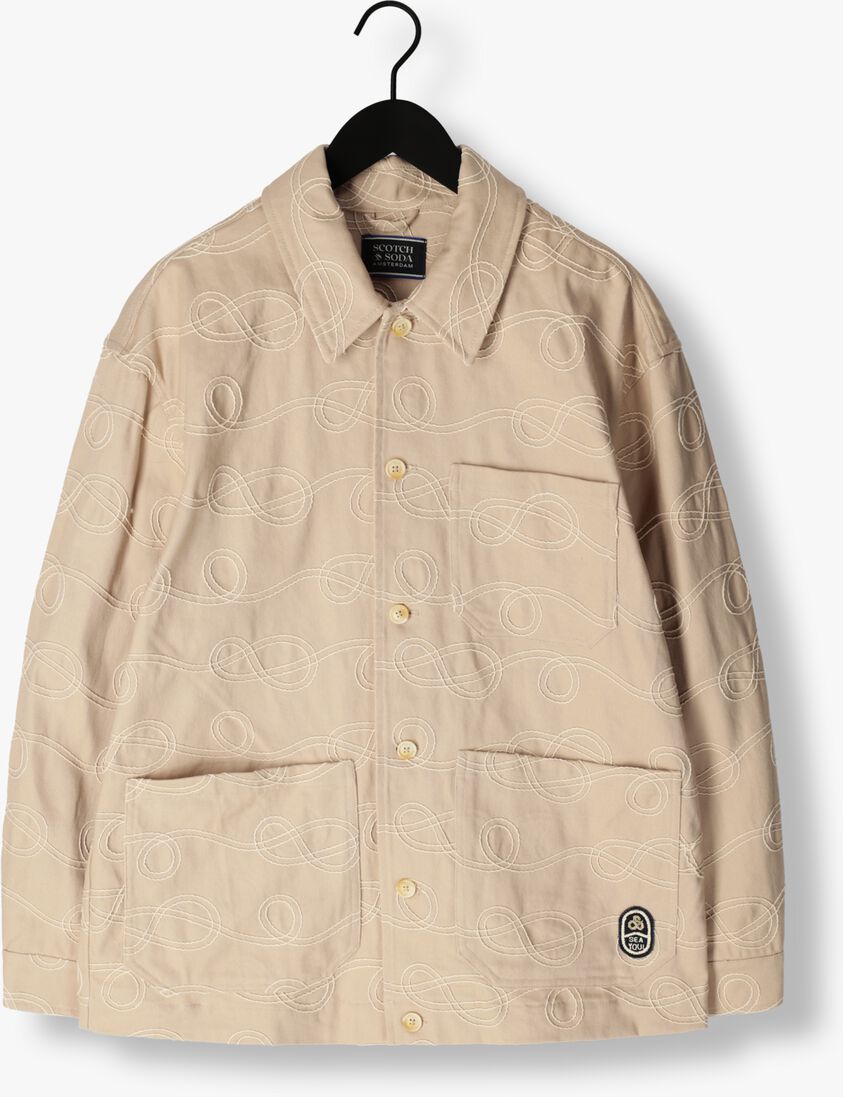 SCOTCH & SODA beige scotch & soda overshirt robe jacquard twill overshirt jacket