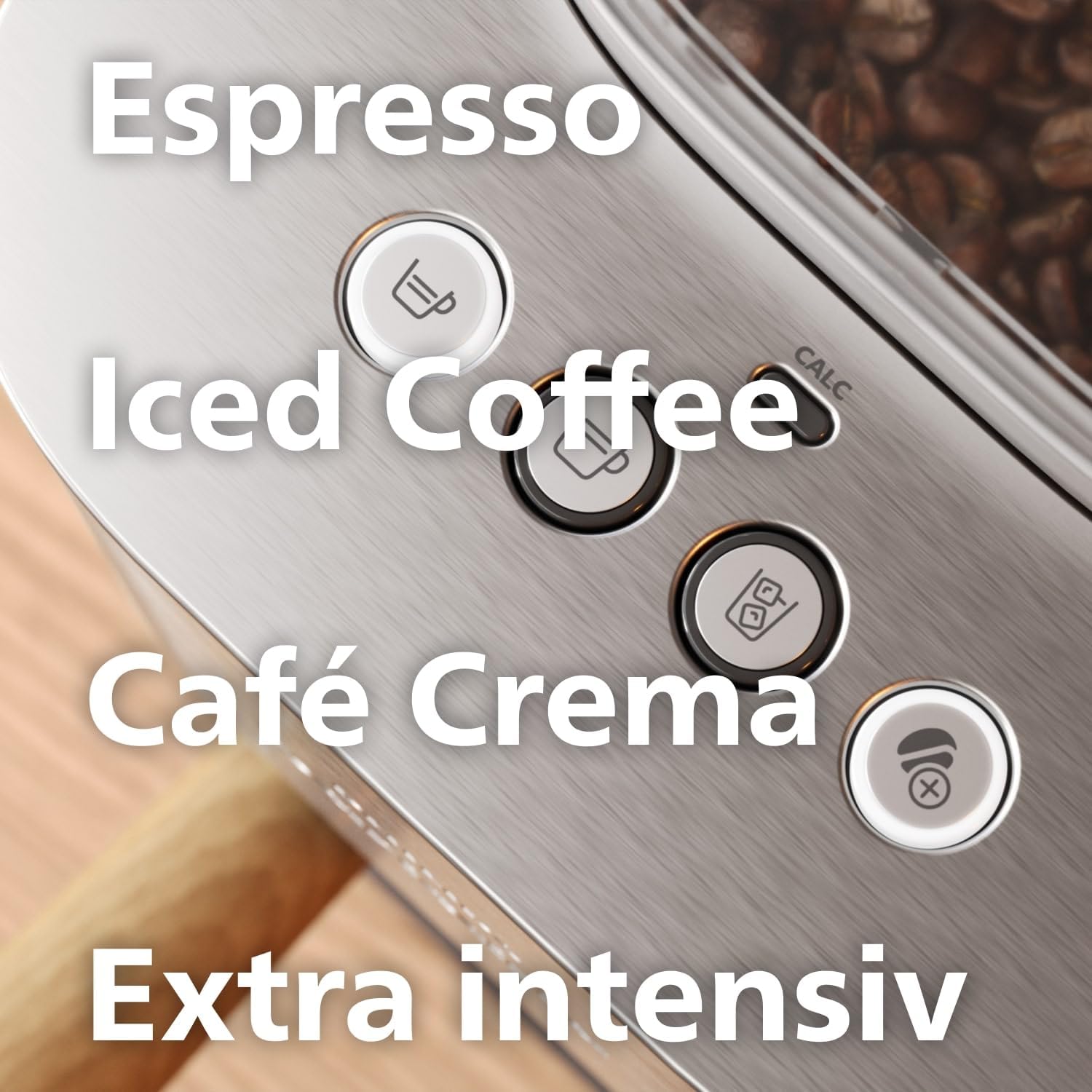 PHILIPS Baristina Plus Espressomaschine, Automatisches Mahlen, Tampen & Brühen, 16 Bar, Einfache Reinigung, Espresso, Iced Coffee, Café Crema, Mit Mahlwerk, Edelstahl mit Holz-Siebträger (BAR500/00)
