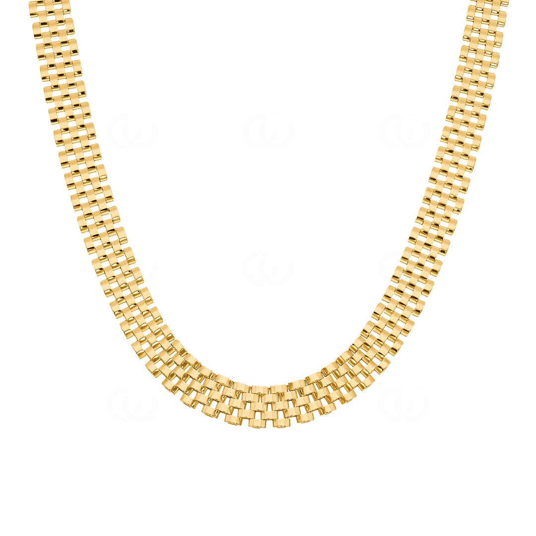 9.1mm Collier 750/18 K Gelbgold halbmassiv