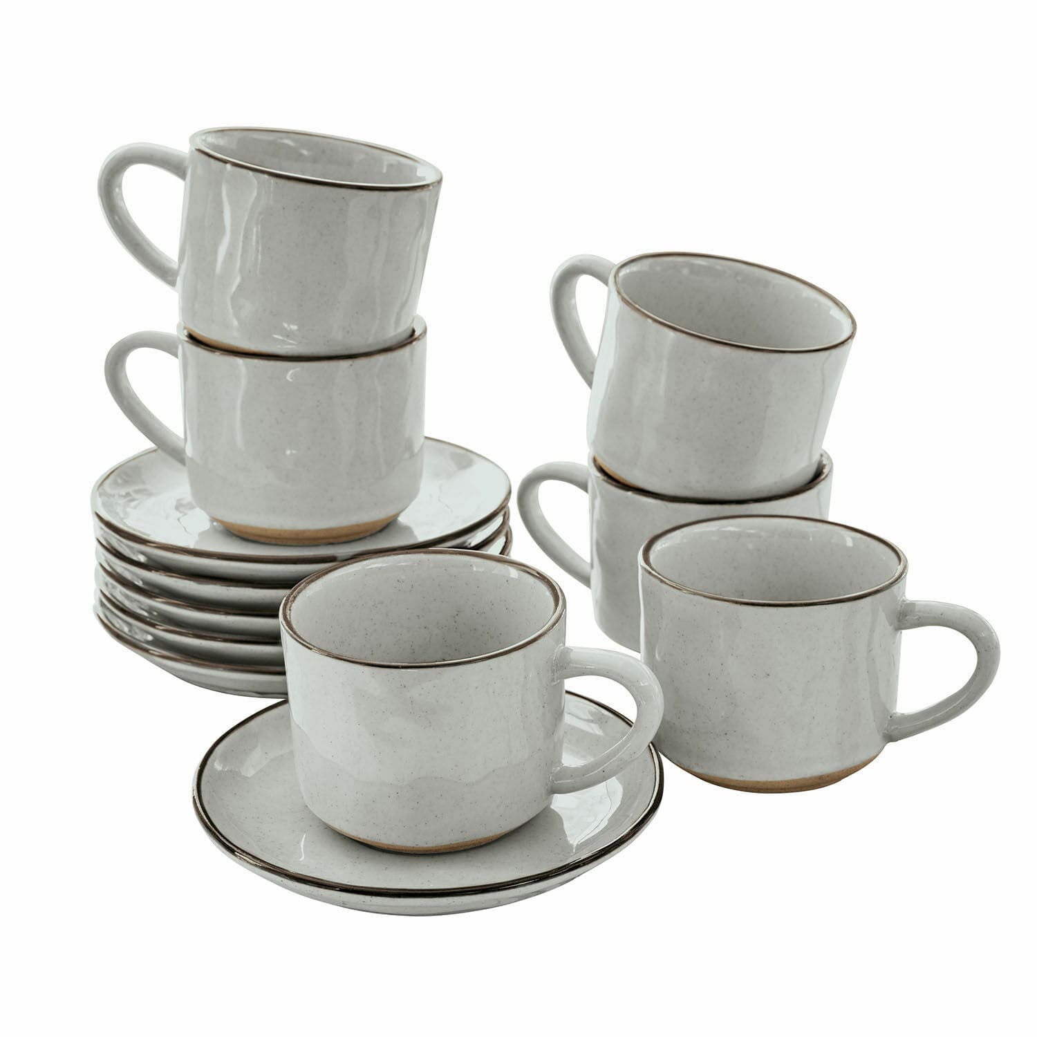 Espressotasse mit Untertasse 6er Set Biarré grau