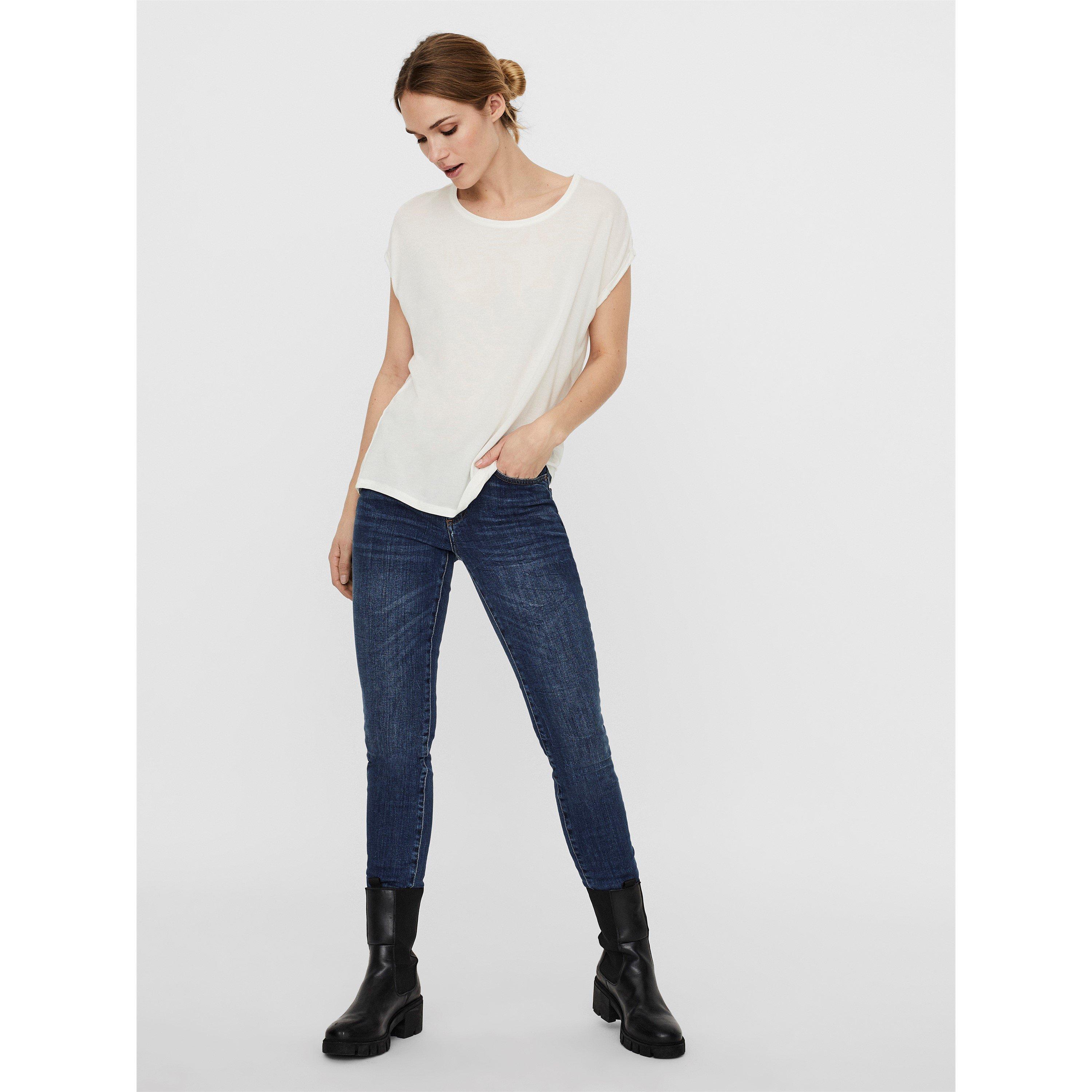 Vero Moda VM Ava Plain Short Sleeve T Shirt Womens