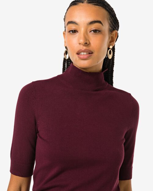 pull en maille pour femme bordeaux