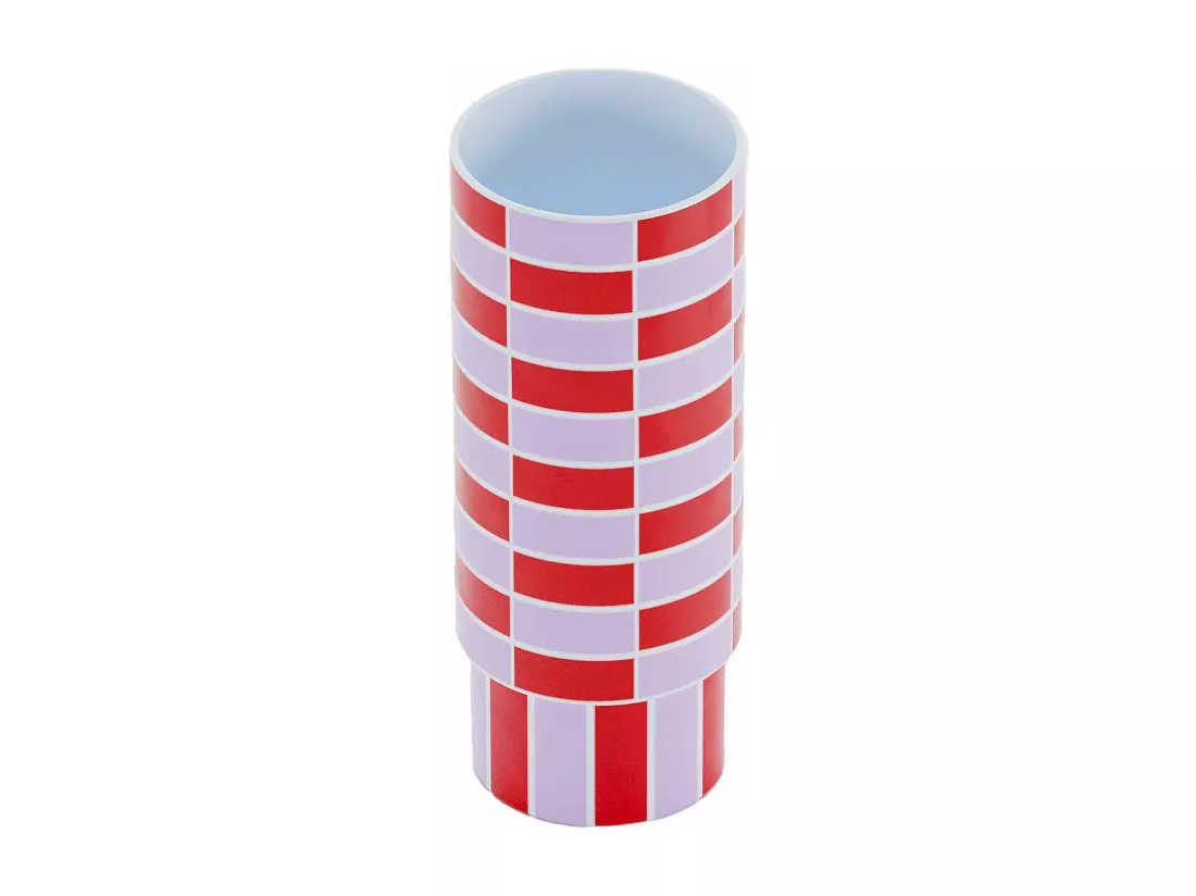 SOFIA - Vase céramique tube à damier