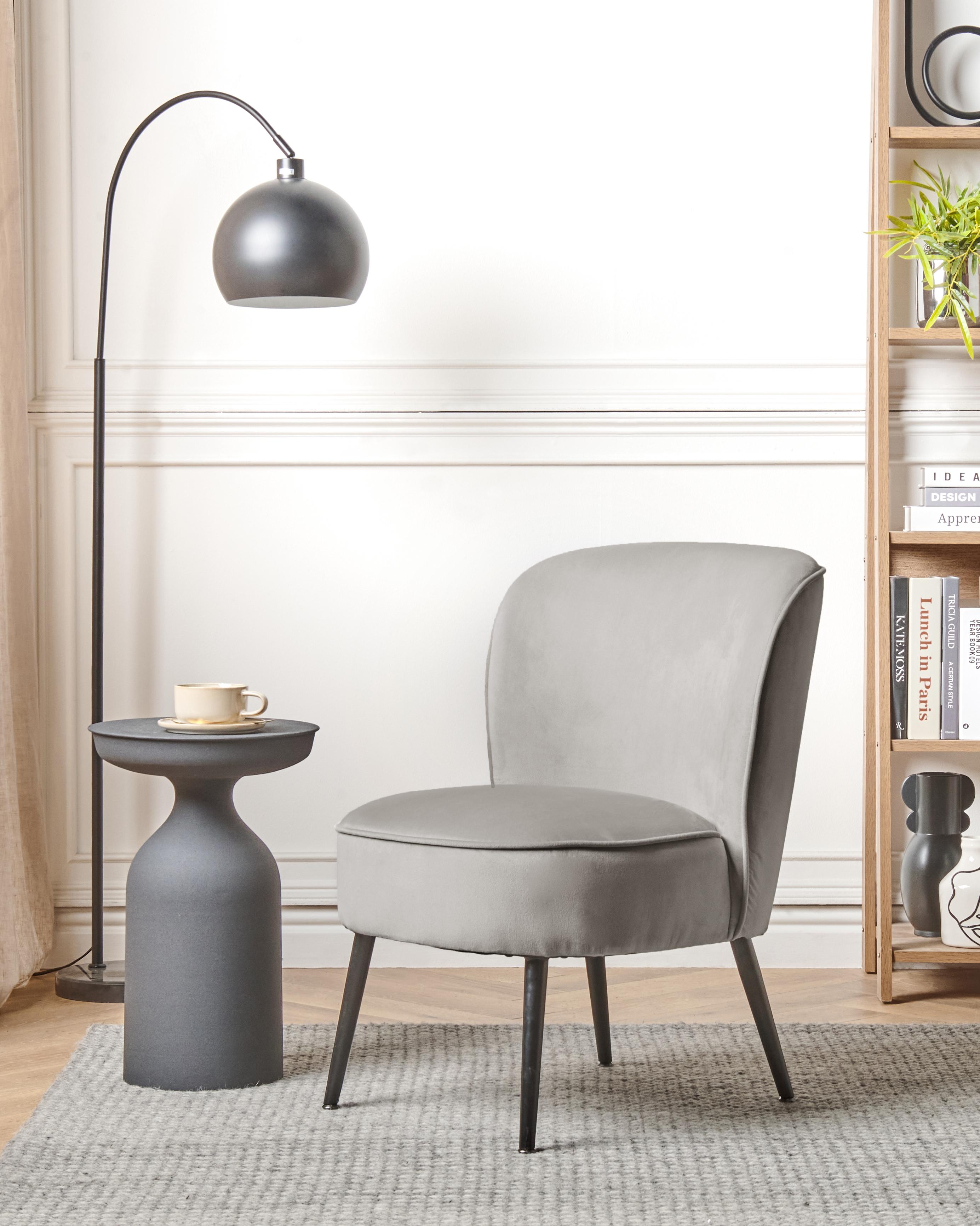 Fauteuil VOSS Fluweel Lichtgrijs