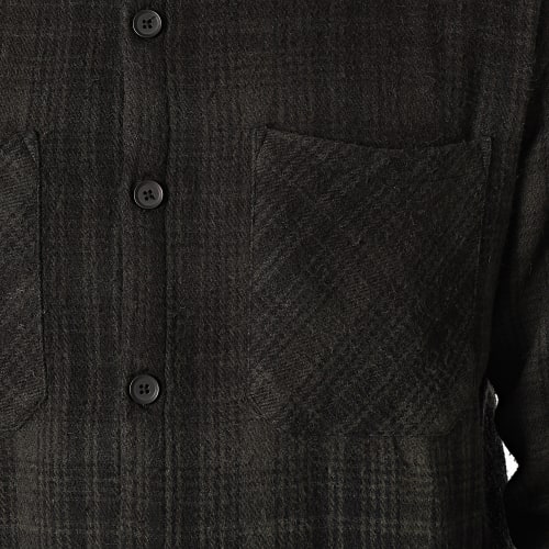 Chemise Manches Longues A Carreaux 1568 Vert Kaki Dégradé