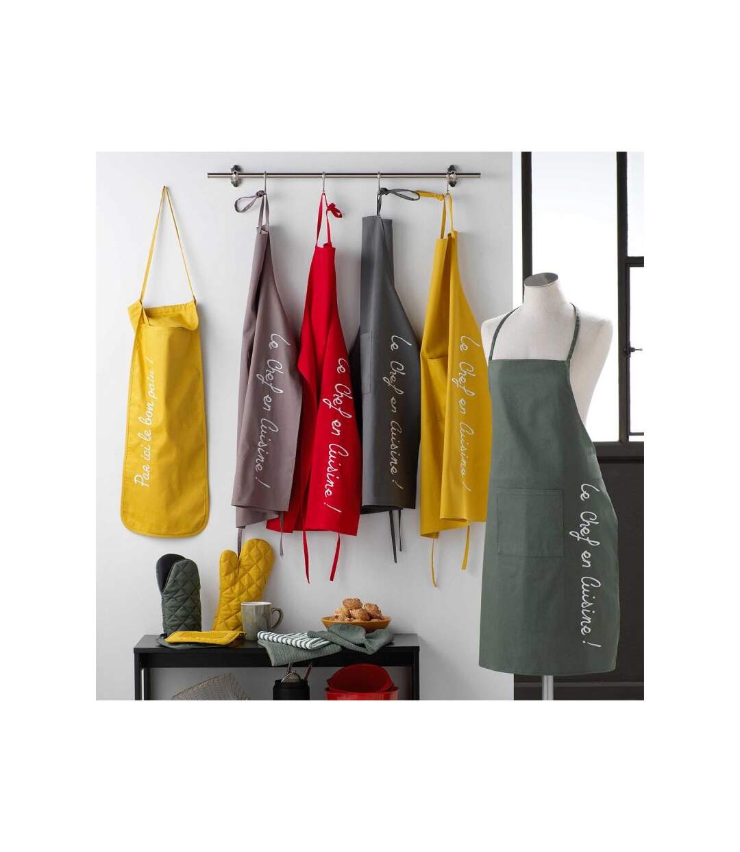 Tablier de Cuisine Cuistot 84cm Jaune