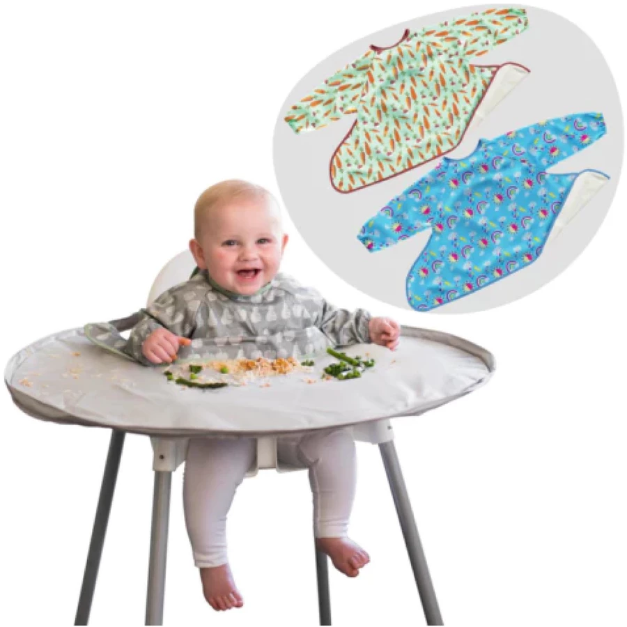 TidyTot Lätzchen Tidy Tot Lätzchen Starter Set plus grau bunt