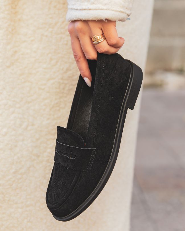 Mocassin femme noir - Yasmine