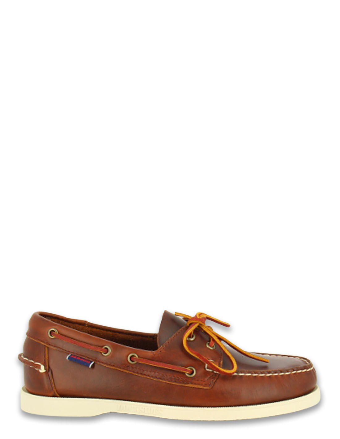 sebago mocassins bateaux homme portland waxed cuir marron