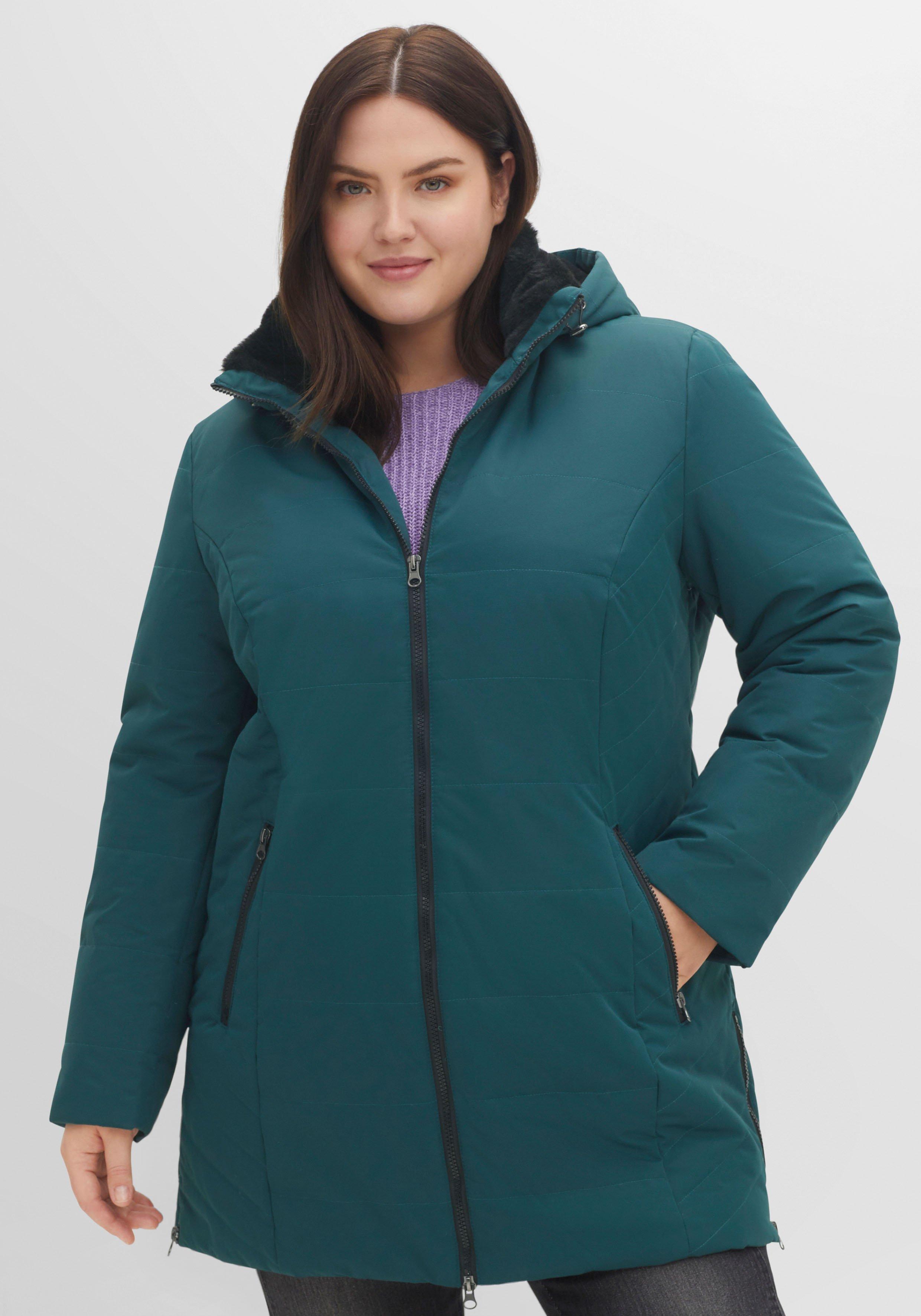 Steppjacke mit Kapuze und 2-Wege-Zipper