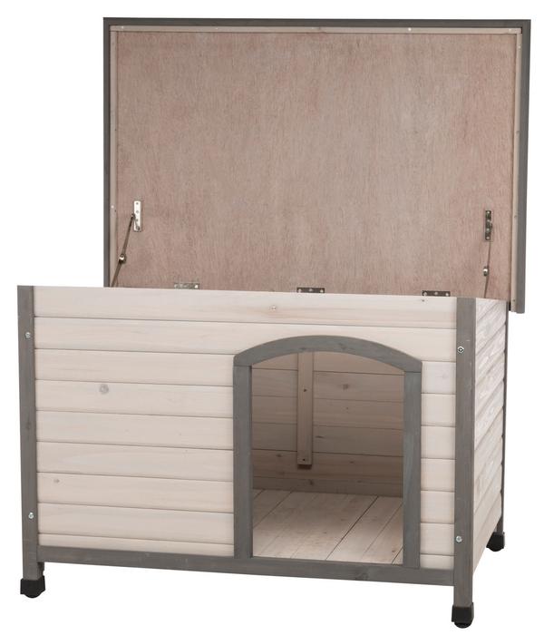 Trixie Hundehütte Classic mit Flachdach, grau