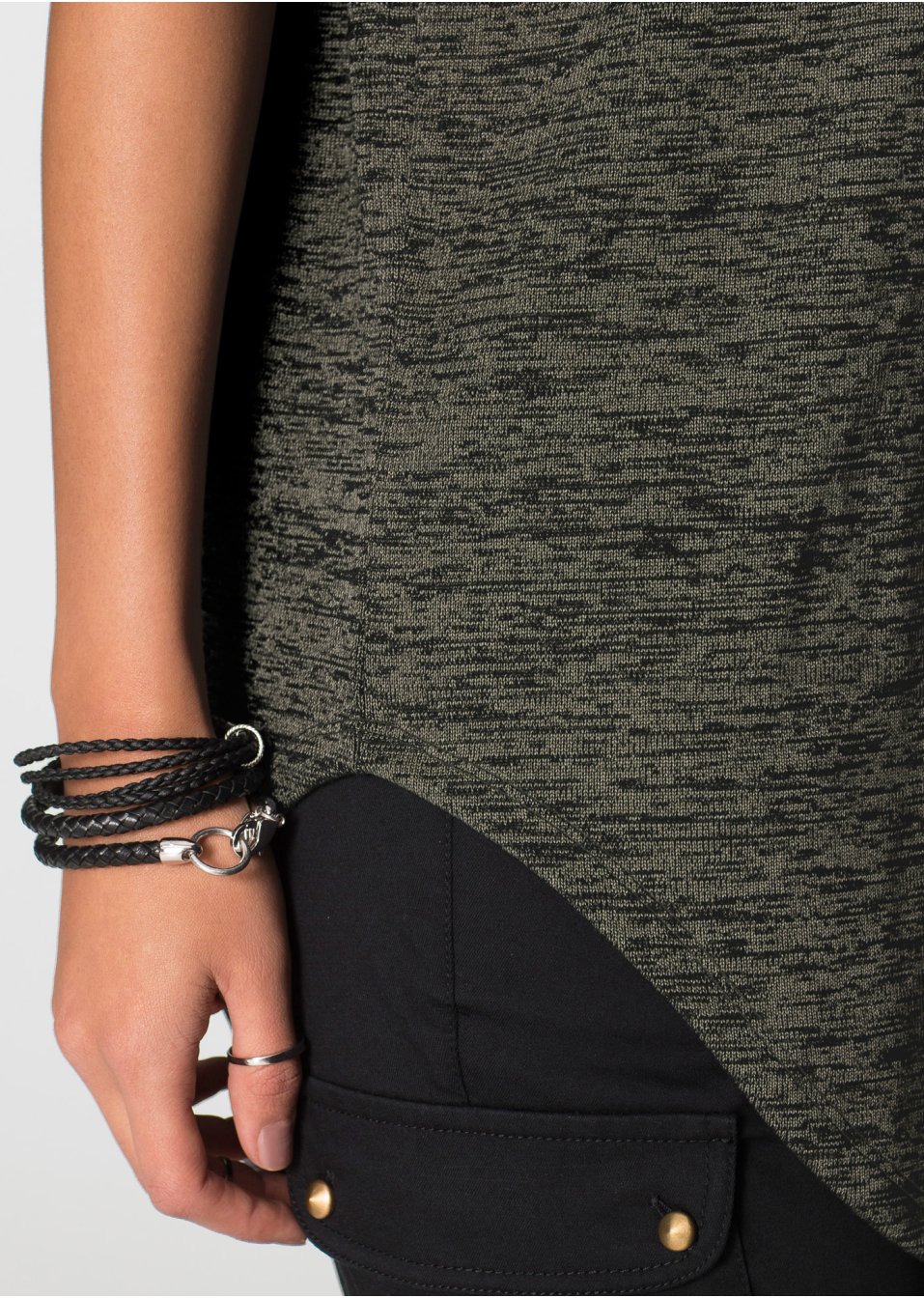 T-shirt oversize à fermeture zippée
