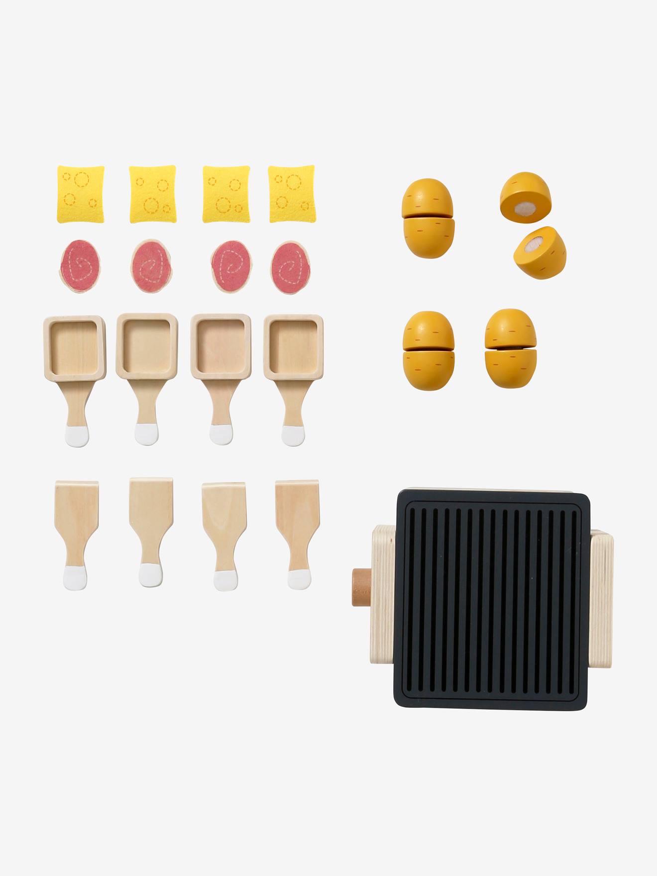 Grelha de raclette multicolorida em madeira com certificação FSC®