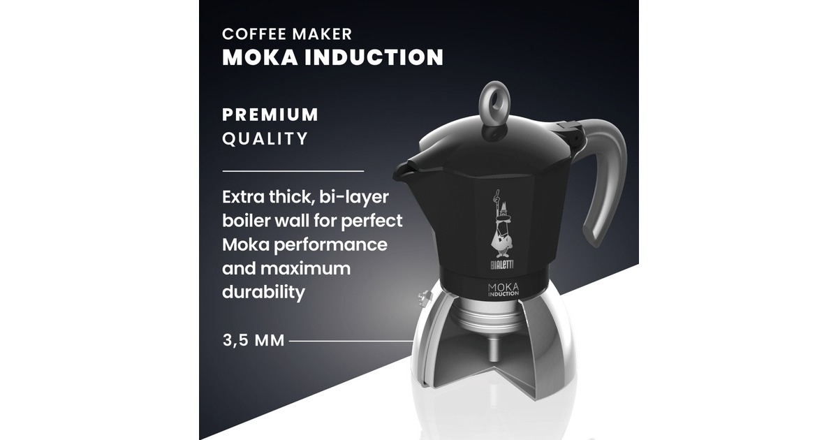 BialettiMoka Induction 6936 espressomachine  (Zwart/zilver, 6-kops)