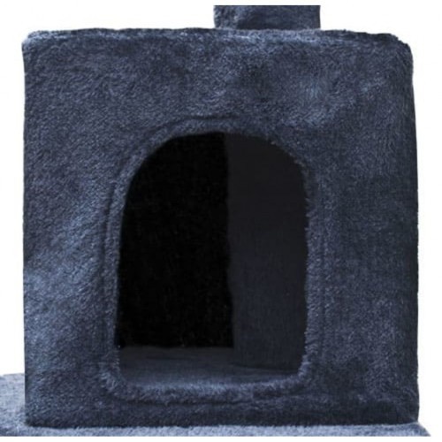 Poste arranhador de pelúcia para gatos, azul